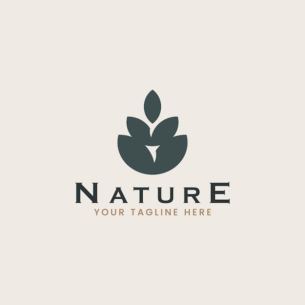 Plantilla de logotipo de hoja de naturaleza Símbolo premium creativo universal Logotipo de icono de signo vectorial