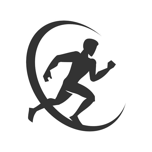 Plantilla de logotipo de hombre corriendo Icono Ilustración Identidad de marca Ilustración aislada y plana Gráfico vectorial