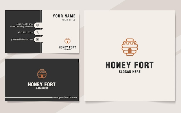 Plantilla de logotipo de honey fort en estilo monograma