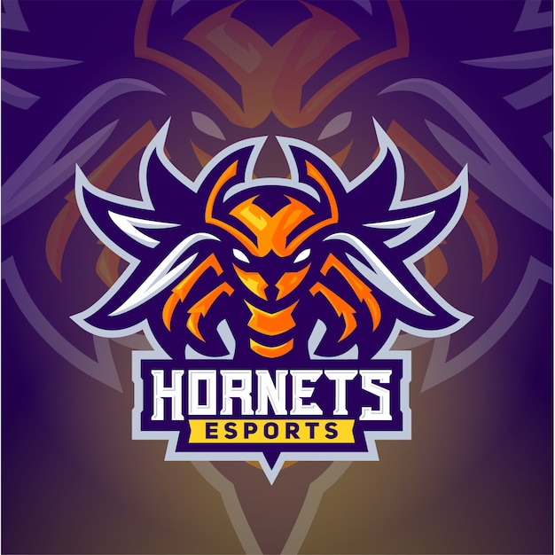 Vector la plantilla de logotipo hornet bee esport