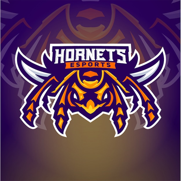 Vector la plantilla de logotipo hornet bee esport