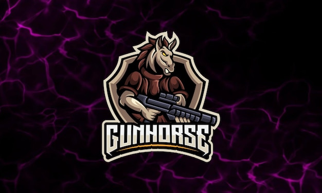 Plantilla de logotipo de horse gaming mascot esport