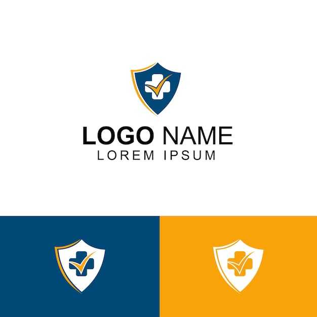 Plantilla de logotipo de hospital de clínica de médico de salud de vector plano gratis