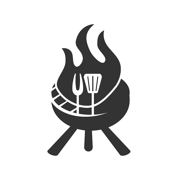 Plantilla de logotipo Hot Grill Icono Ilustración Identidad de marca