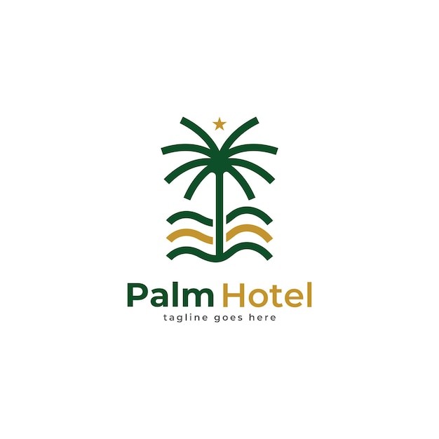 Plantilla de logotipo del hotel Palm House Resort Símbolo premium creativo universal Ilustración vectorial