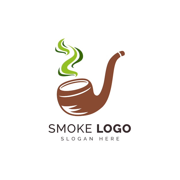 Plantilla de logotipo de humo de diseño plano