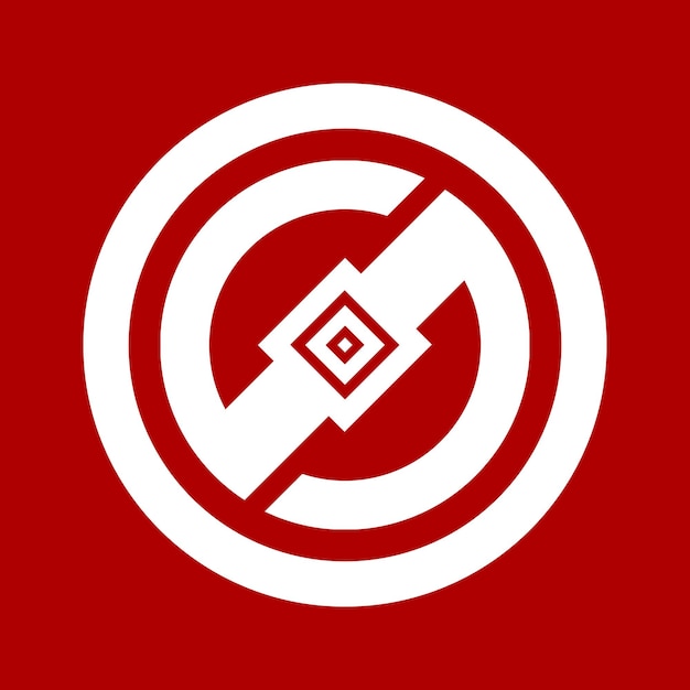 Plantilla de logotipo de icono de destino de punto de mira de monograma Vector libre