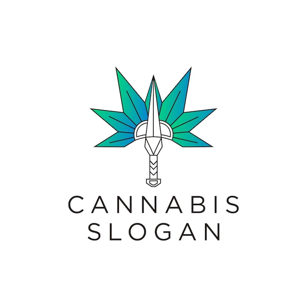 Plantilla de logotipo de icono de diseño de cannabis