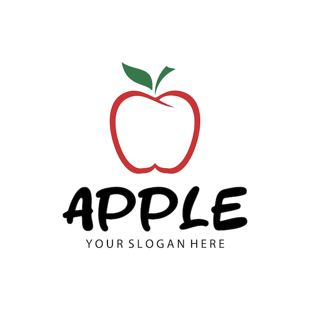 Plantilla de logotipo de icono de diseño de ilustración de vector de Apple