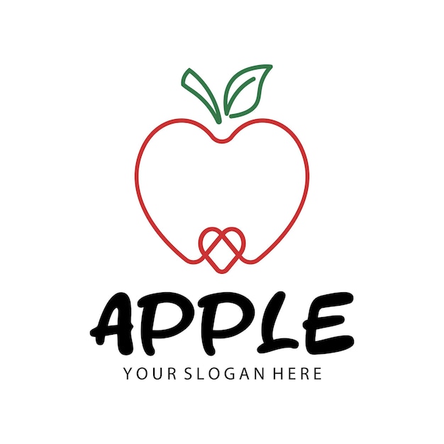 Plantilla de logotipo de icono de diseño de ilustración de vector de Apple
