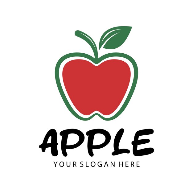 Plantilla de logotipo del icono de diseño de ilustración vectorial de apple