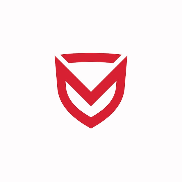 Plantilla de logotipo de icono de escudo de letra inicial V