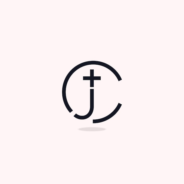 Plantilla de logotipo de icono de iglesia jc letter mark