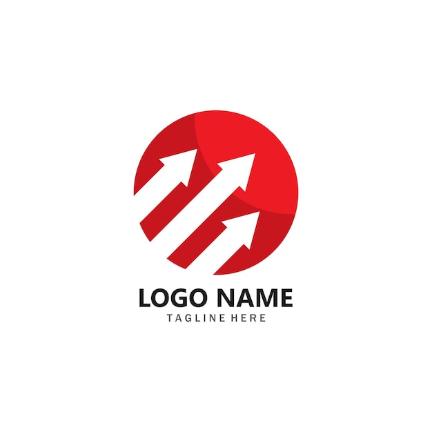 Plantilla de logotipo de icono de ilustración de vector de negocio de flechas