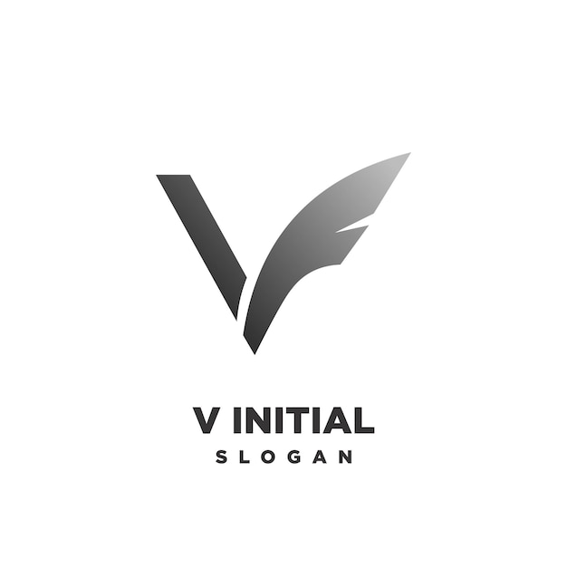 Plantilla de logotipo de icono inicial V