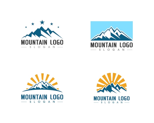 Plantilla de logotipo de icono de montaña