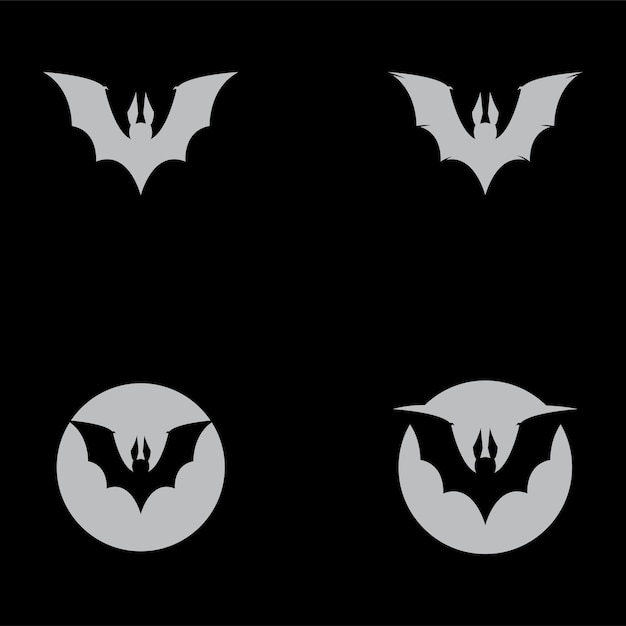 Plantilla de logotipo de icono de vector de ilustración de murciélago