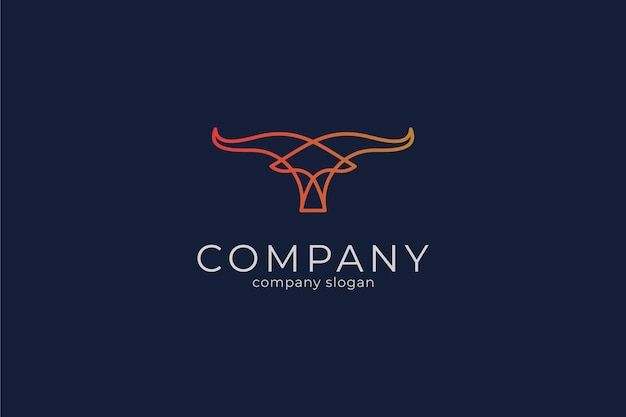 Plantilla de logotipo de icono de vector de toro simple moderno