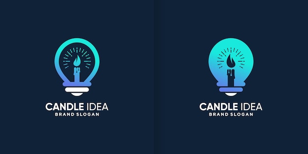 Plantilla de logotipo de idea de vela con concepto abstracto creativo vector premium