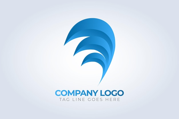 plantilla de logotipo de identidad de la empresa Tema azul logotipo único plantilla de Logotipo creativo