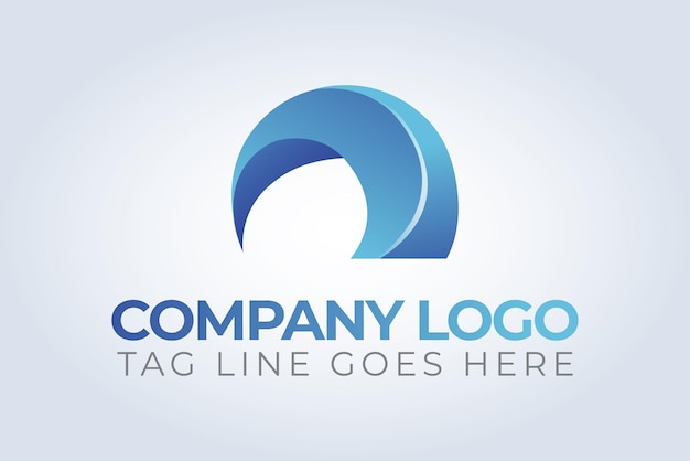 Plantilla de logotipo de identidad Temática de color azul de la compañía Fondo abstracto