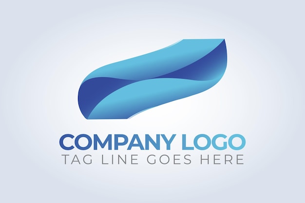 Plantilla de logotipo de identidad Temática de color azul de la compañía Fondo abstracto