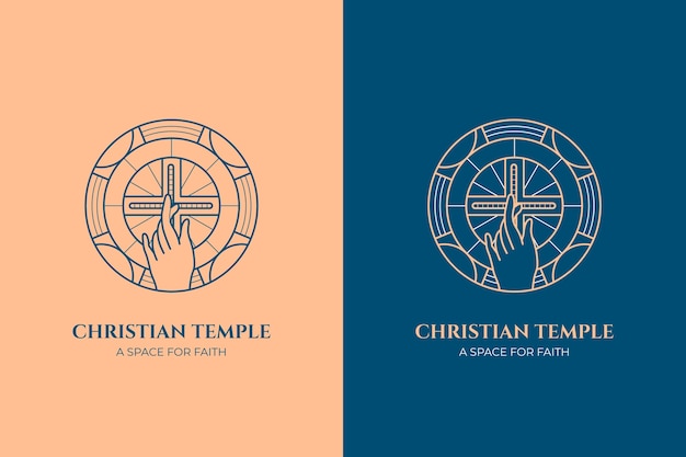 Vector plantilla de logotipo de iglesia dibujada a mano