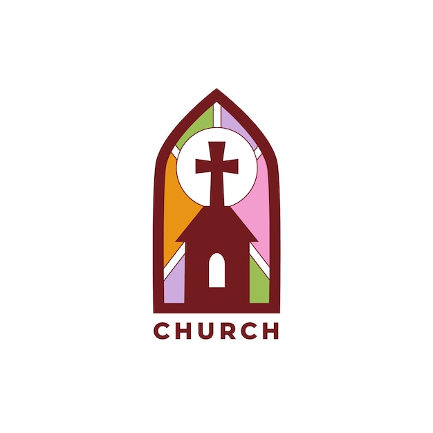 plantilla del logotipo de la iglesia dibujada a mano