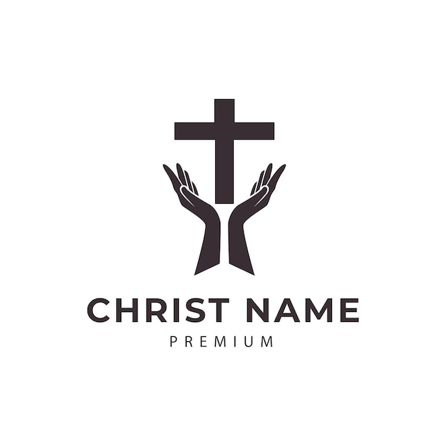 Plantilla de logotipo de la iglesia símbolo cristiano jesús cruz vector logo icono símbolo ilustración diseño