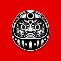 Vector plantilla de logotipo de ilustración de daruma vector japonés