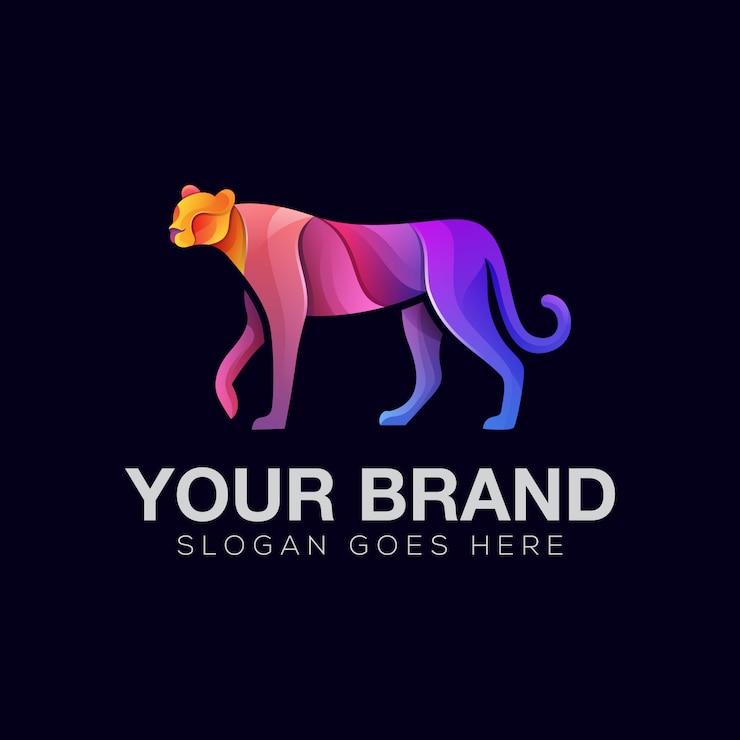 Vector plantilla de logotipo de ilustración de guepardo colorido