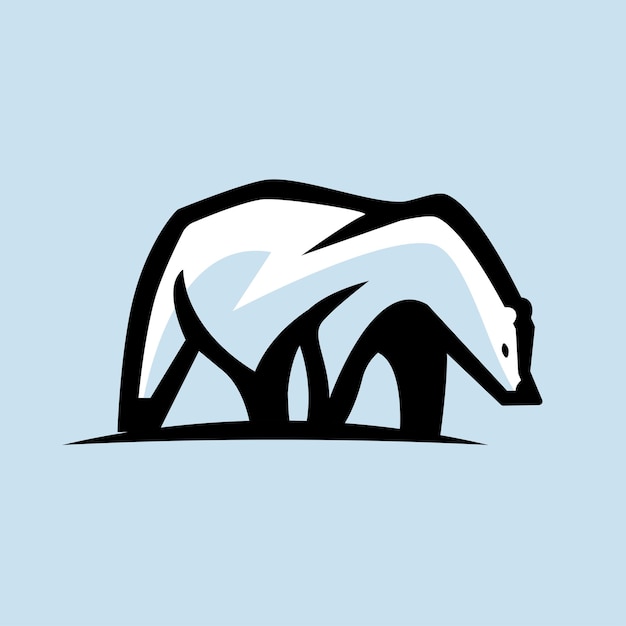 Plantilla de logotipo de ilustración de oso polar