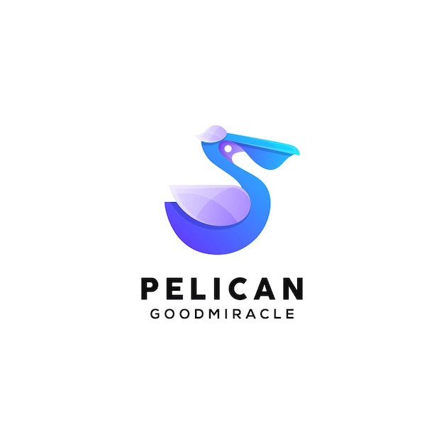 Plantilla de logotipo de ilustración de pelícano colorido