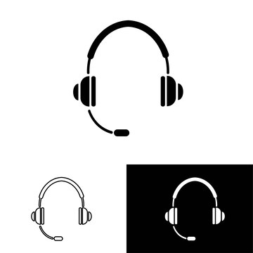 Plantilla de logotipo de ilustración de vector de icono de auriculares para  muchos propósitos. | Vector Premium