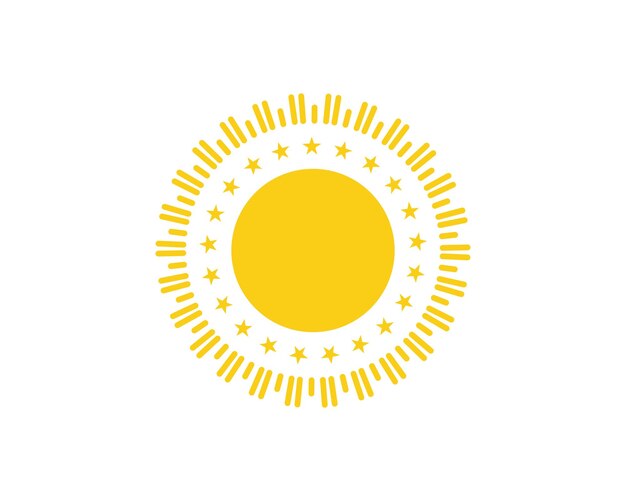 Plantilla de logotipo de ilustración de vector de sol