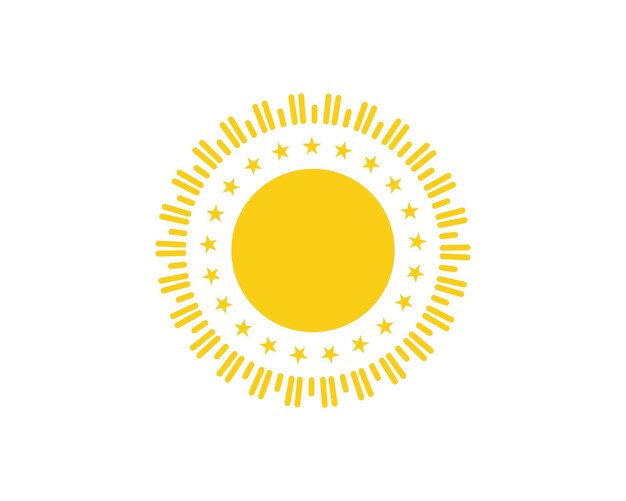 Plantilla de logotipo de ilustración de vector de sol