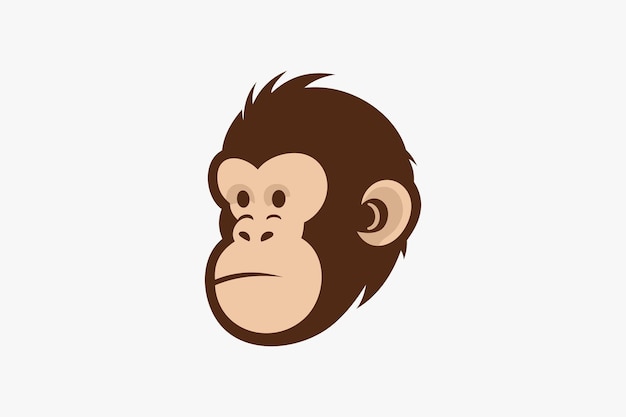 Plantilla de logotipo de ilustración vectorial de cara de mono