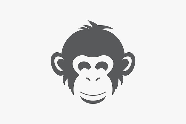Plantilla de logotipo de ilustración vectorial de cara de mono