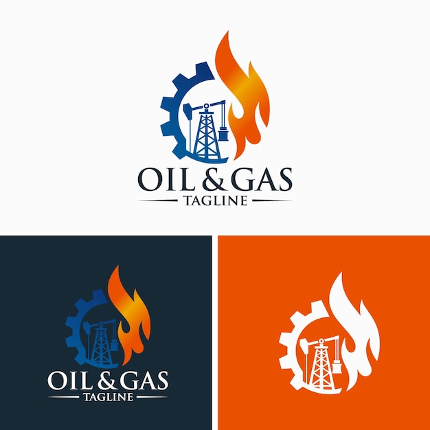 Plantilla de logotipo de la industria del petróleo y el gas