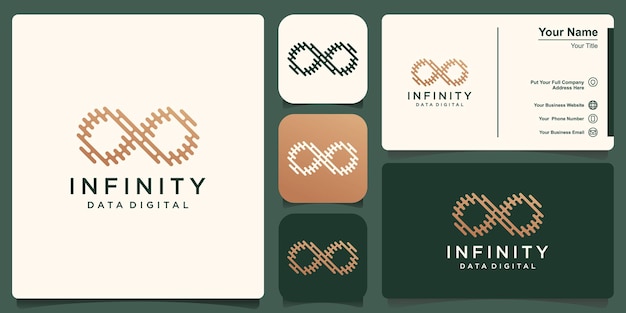 Plantilla de logotipo infinito, lazo con concepto de línea