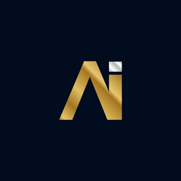 Plantilla de logotipo inicial AI con letra dorada