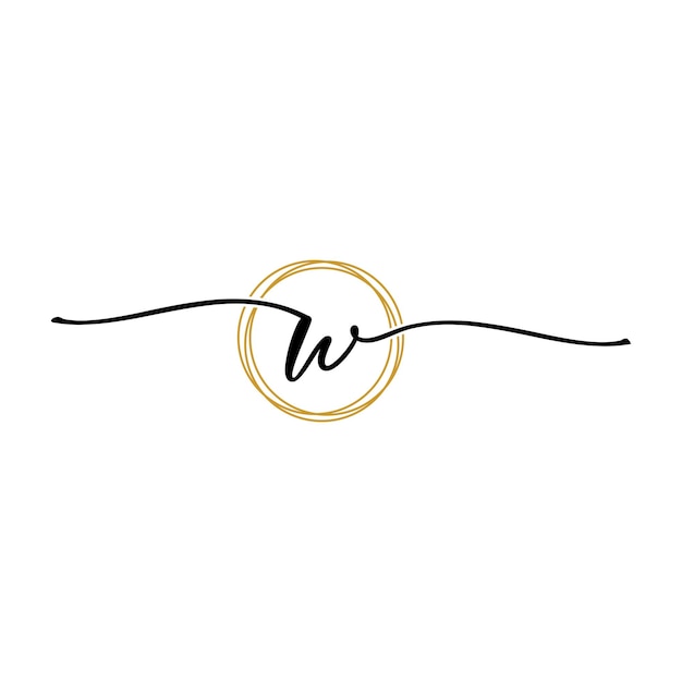Plantilla de logotipo inicial de belleza de letra W