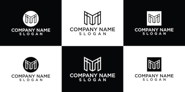 Plantilla de logotipo de iniciales letra m