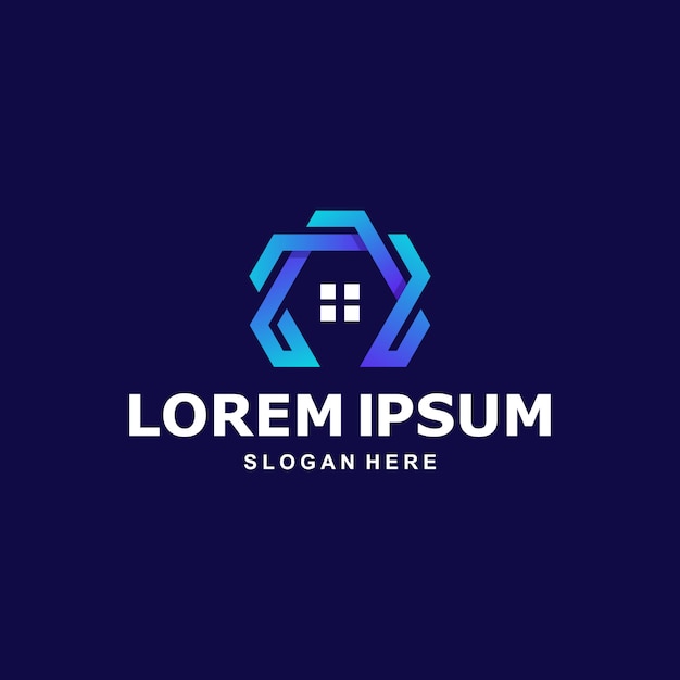 Plantilla de logotipo de inicio hexagonal