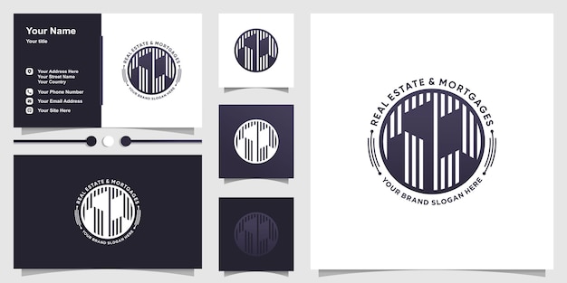 Plantilla de logotipo inmobiliario con concepto creativo