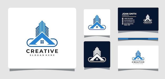 Plantilla de logotipo inmobiliario con inspiración para el diseño de tarjetas de visita