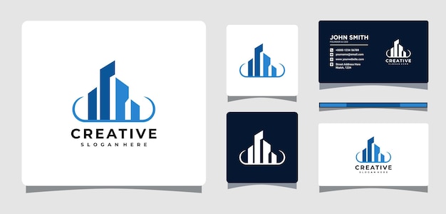 Plantilla de logotipo inmobiliario con inspiración para el diseño de tarjetas de visita