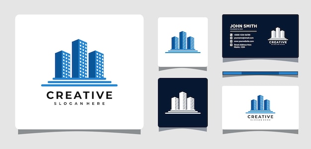 Plantilla de logotipo inmobiliario con inspiración para el diseño de tarjetas de visita