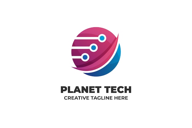 Plantilla de logotipo de Internet de Planet Technology Network