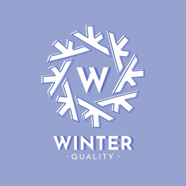 Plantilla de logotipo de invierno plano